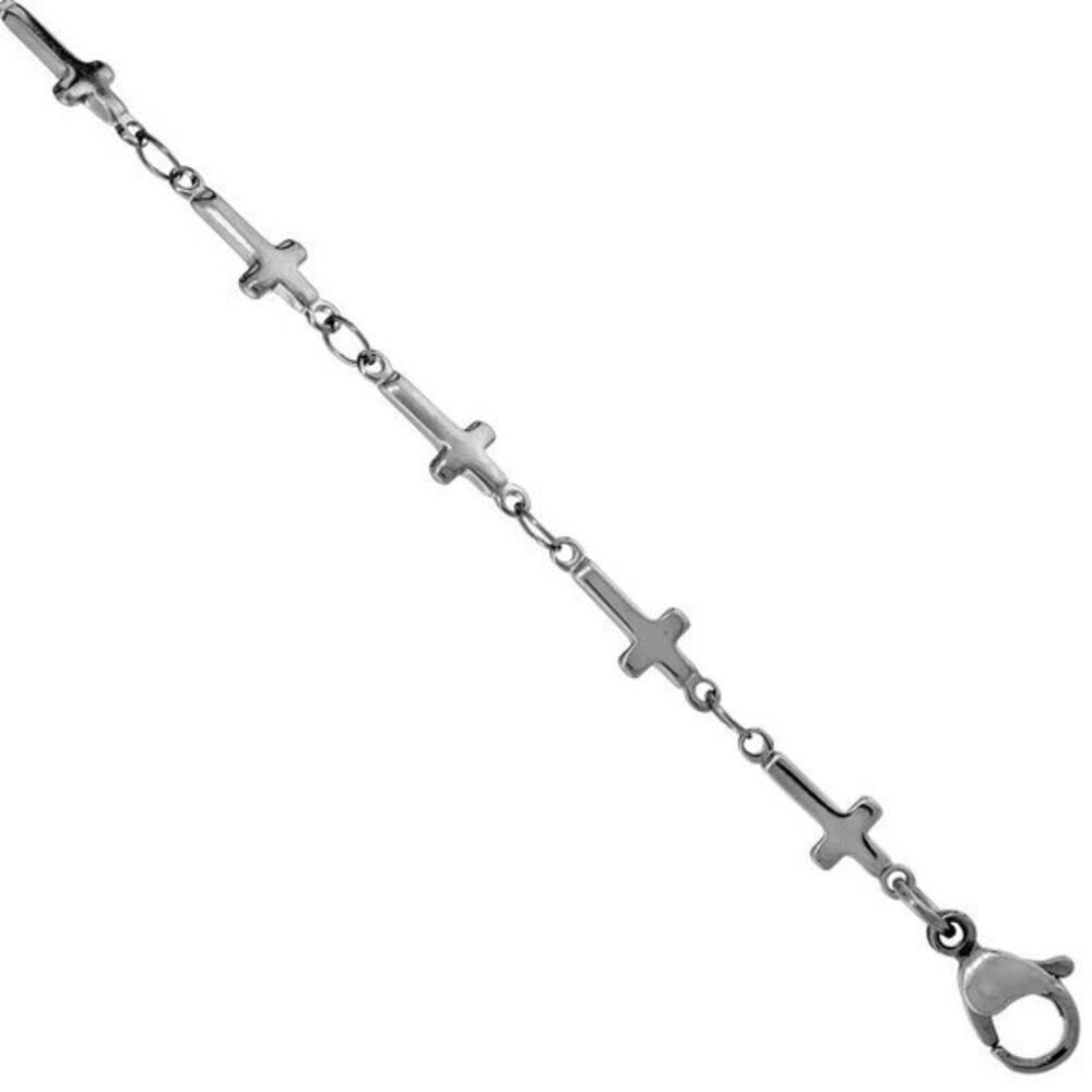 New Surgical Steel Cross Chain 5 mm wide, sizes 7.25, 16 inch length